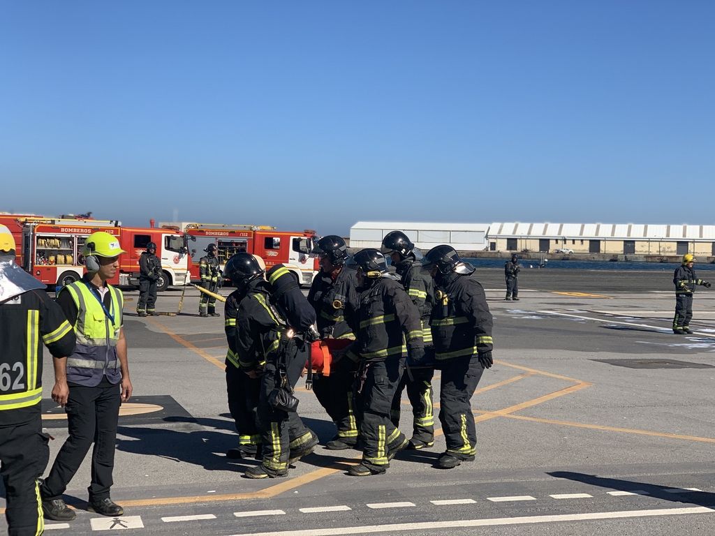 El helipuerto de Ceuta realiza un simulacro de emergencia aeronáutica