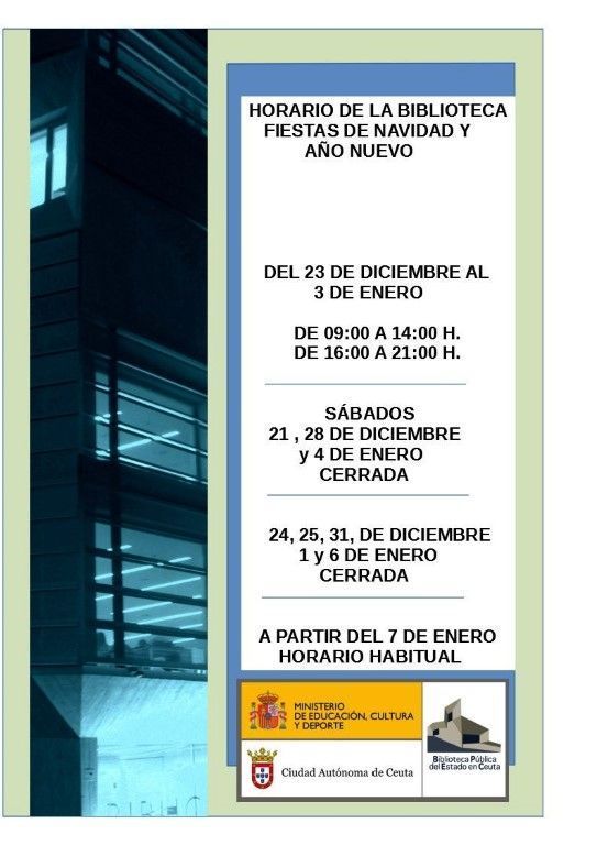 La Biblioteca Pública establece un horario especial de apertura para las fiestas navideñas