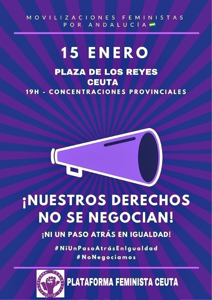 La cita en Ceuta está preparada para el día 15  las 19:00h. en la Plaza de los Reyes.
