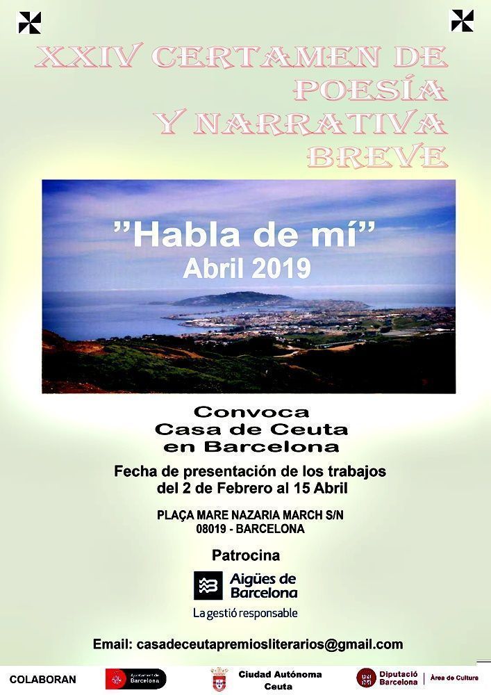 La Casa de Ceuta en Barcelona convoca los premios de poesía y narrativa breve.