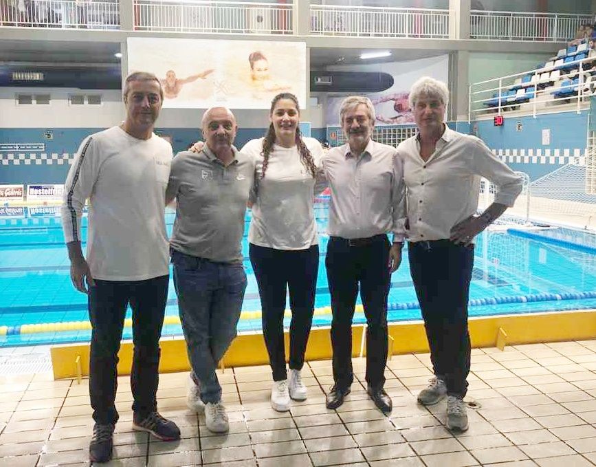 Lorena Miranda recibe al presidente de la Federación Española de Natación    