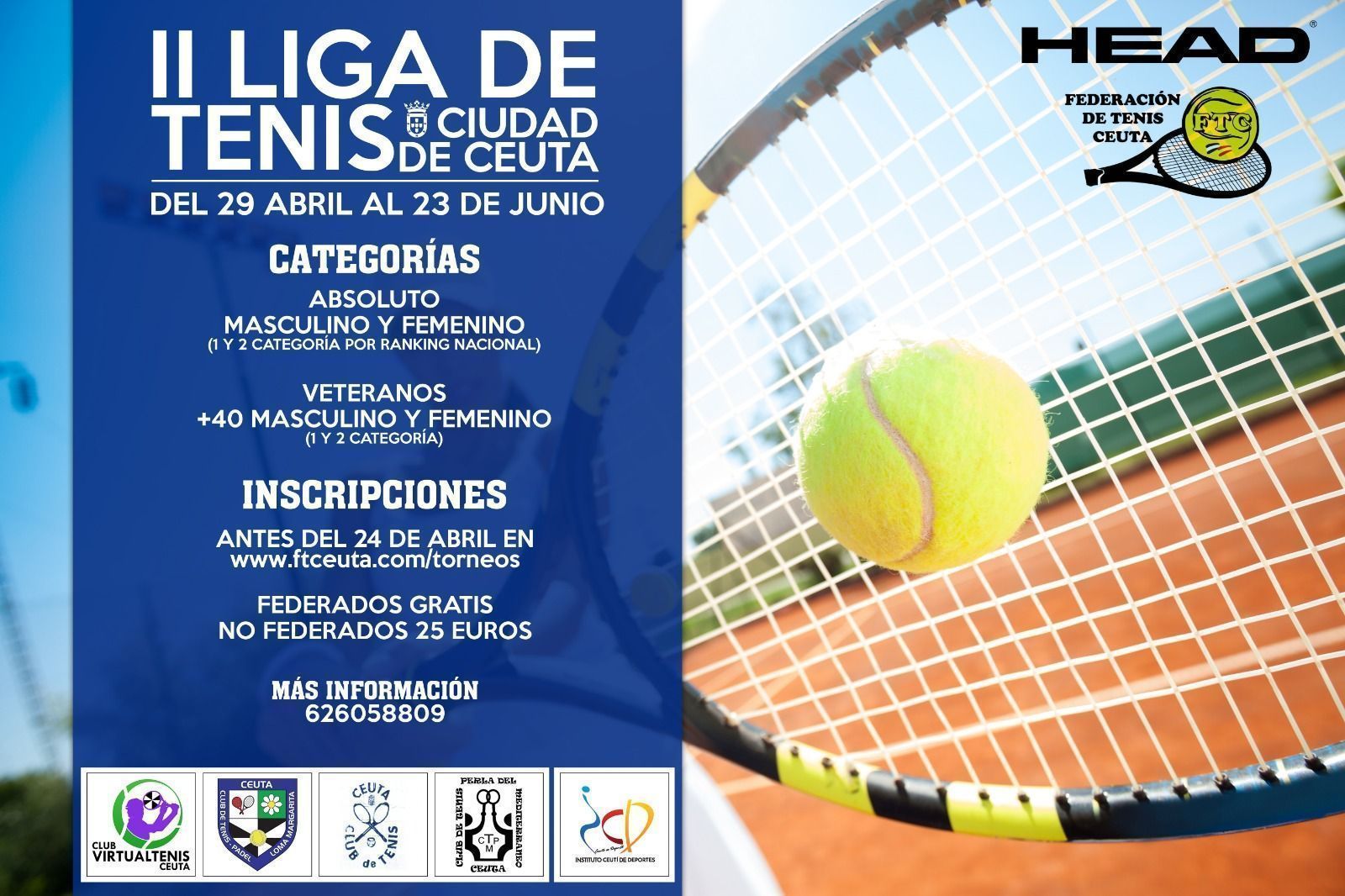 La Federación de Tenis organiza la II Liga de Tenis "Ciudad Autónoma de Ceuta"