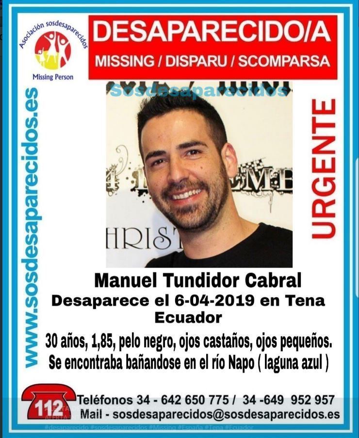 Hallado sin vida el cuerpo de Manuel Tundidor, desaparecido en Ecuador