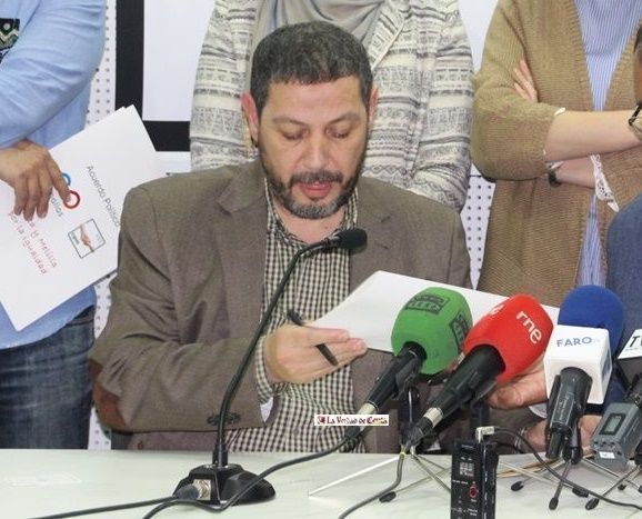 El presidente de CPM Mustafa Aberchán, en su visita a Ceuta