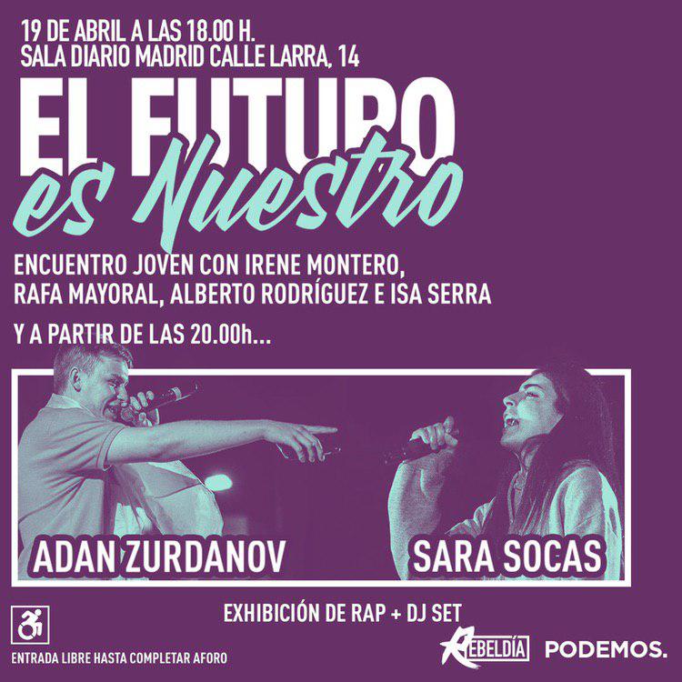 Abdeselam viaja a Madrid para participar en el 'Encuentro Joven Rebeldía Podemos'.