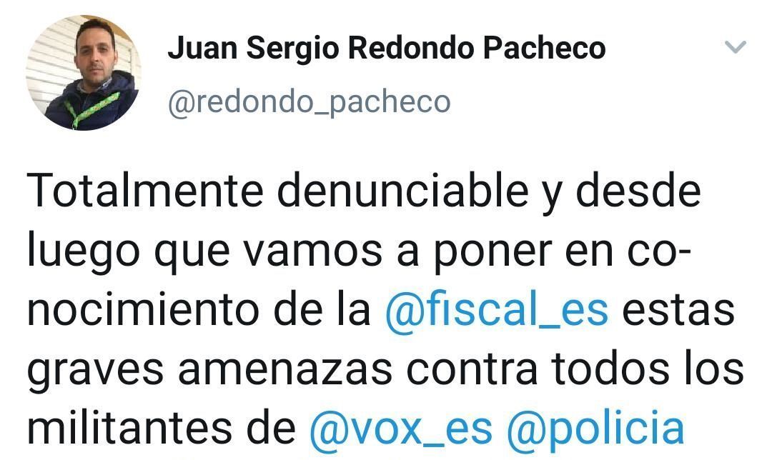 Vox recibe amenazas a través de "deseándoles la peor de las muertes" a sus militantes