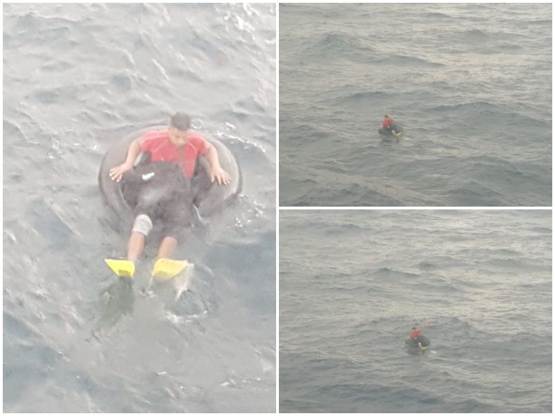 Localizan a un inmigrante que cruzaba el Estrecho en un flotador