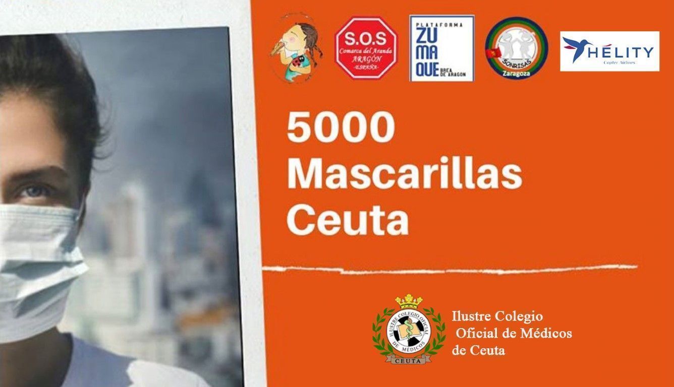 El Colegio de Médicos de Ceuta recibe 5.000 mascarillas desde Zaragoza