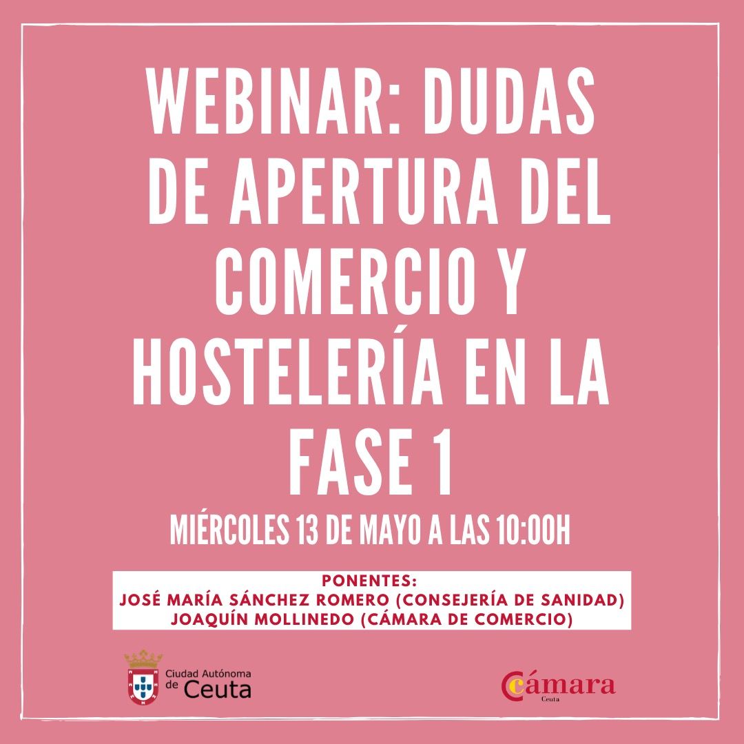 Organizan una webinar para la resolución de dudas para el sector del comercio y la hostelería
