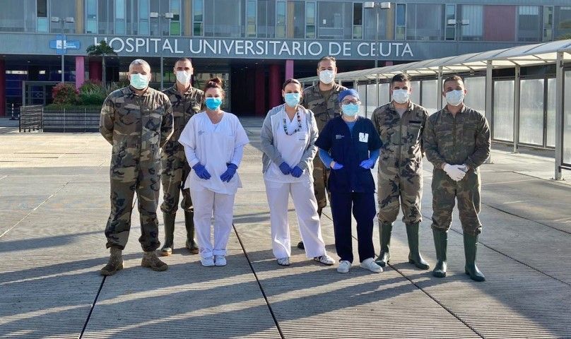 La unidad NBQ del buque Galicia continúa con sus labores de desinfección