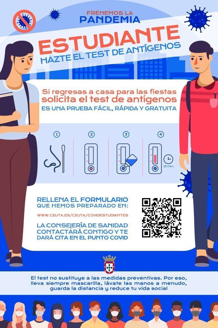Sanidad comienza a dar cita a los estudiantes que regresan a Ceuta para la prueba de antígenos