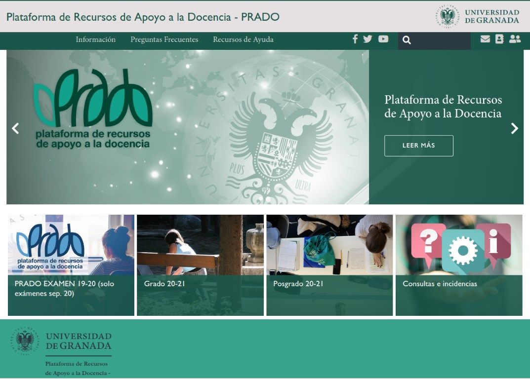 La UGR anuncia que la Plataforma de Recursos de Apoyo a la Docencia (PRADO) para el curso 2020-2021 ya está disponible