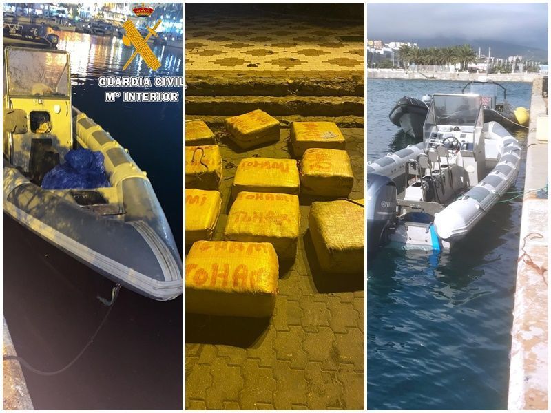Intervienen 449 kilos de hachís que trasladaba una narcolancha en el Estrecho