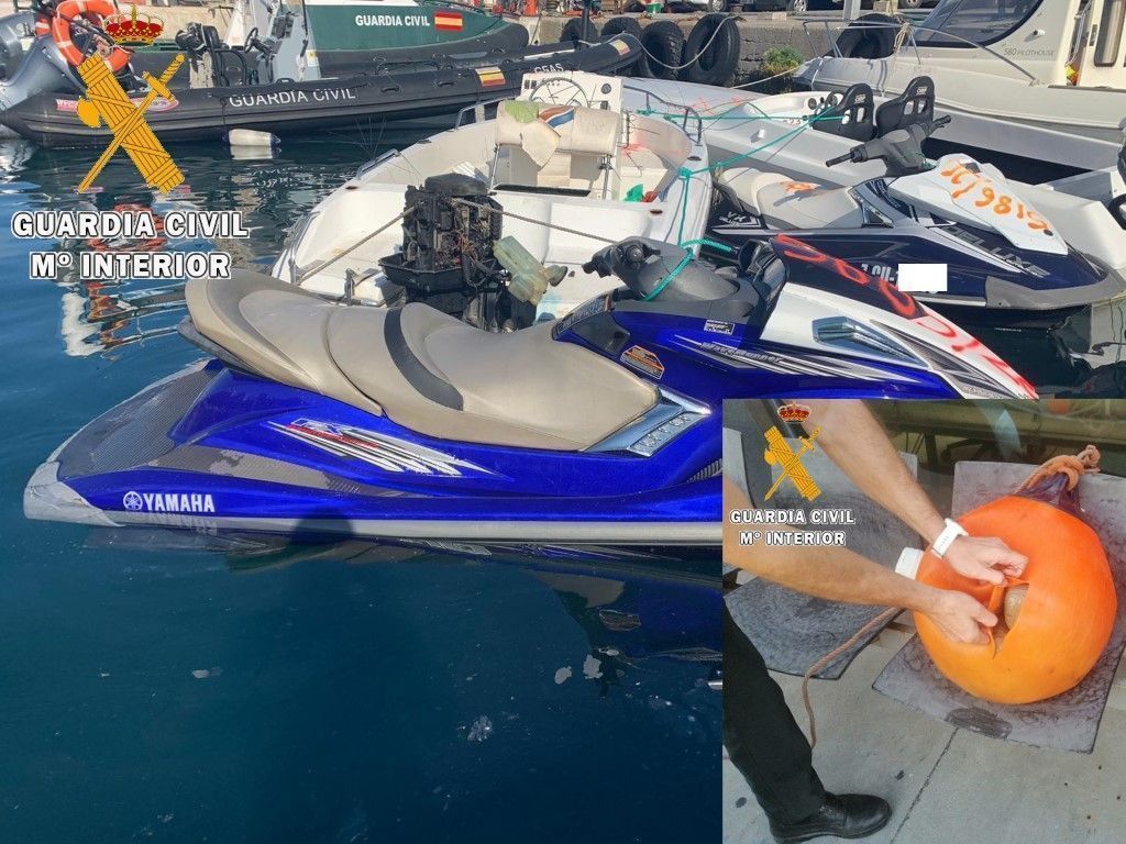 La Guardia Civil intercepta 12,5 kilos de hachís en una moto acuática