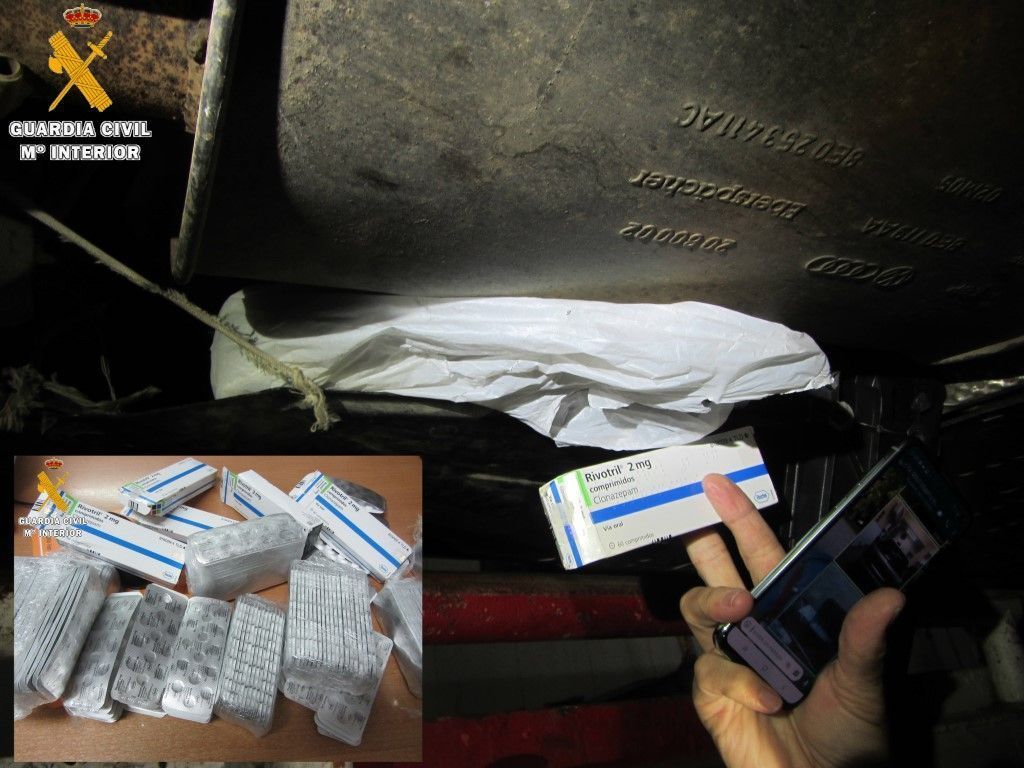 Detenido con más de 5.000 comprimidos de rivotril ocultos en un coche