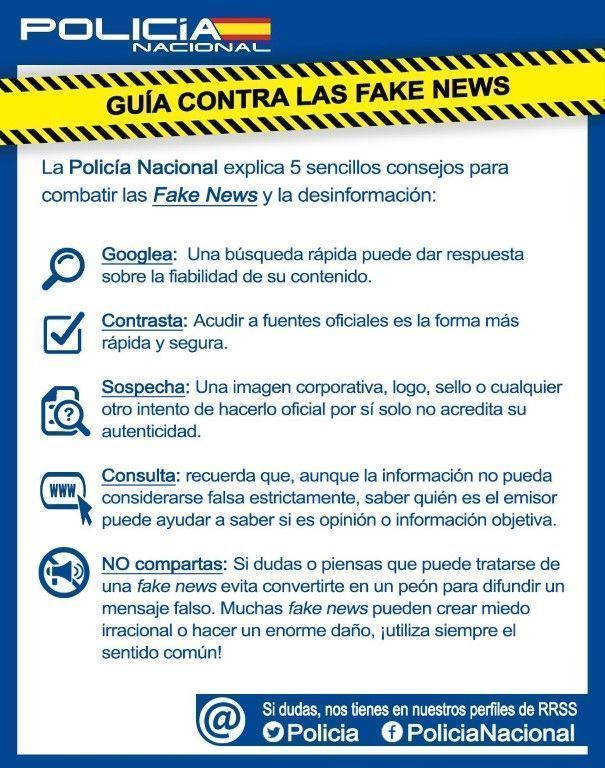 La Policía Nacional presenta la primera guía para evitar ser manipulados por las “fake news”