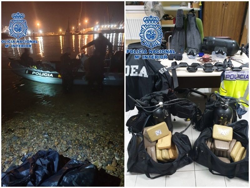 La Policía Nacional detiene a dos narcobuzos que introducían grandes cantidades de cocaína en Europa