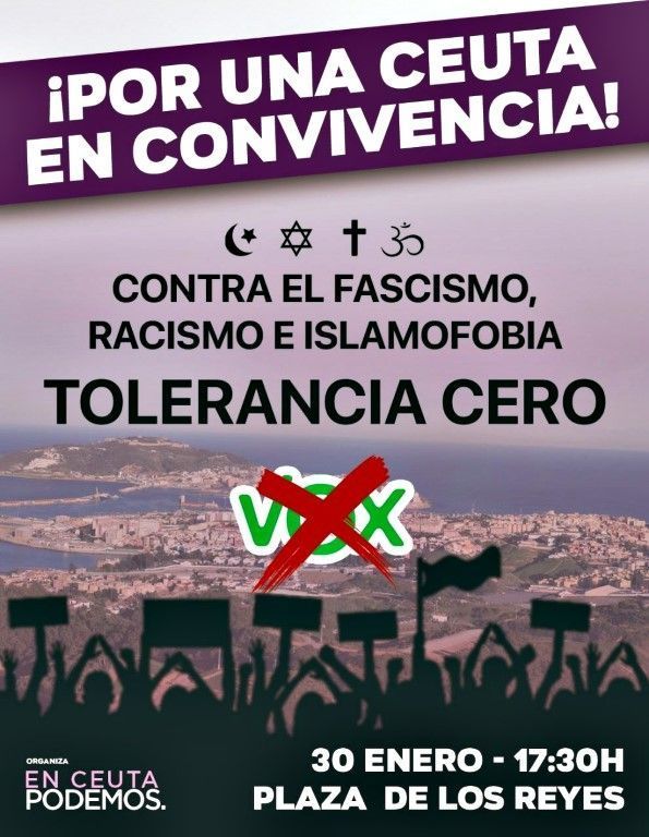 Podemos convoca una concentración en favor de la convivencia y en contra de Vox