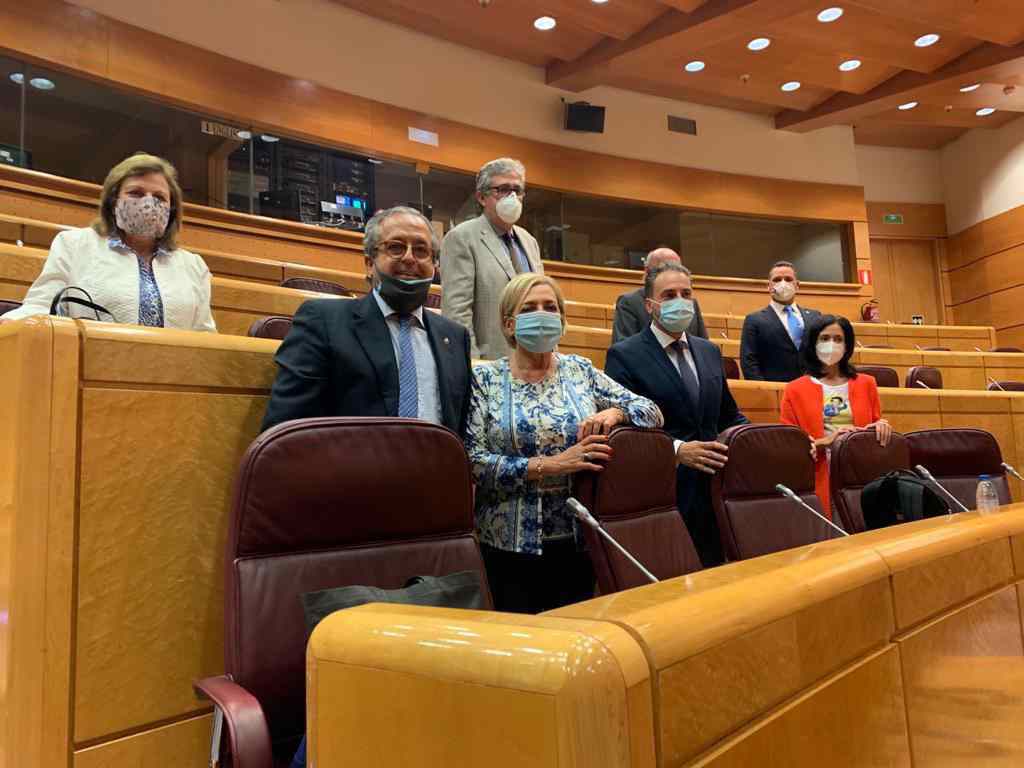 Los senadores del Grupo Parlamentario Popular, de la que forma parte el senador David Muñoz Arbona