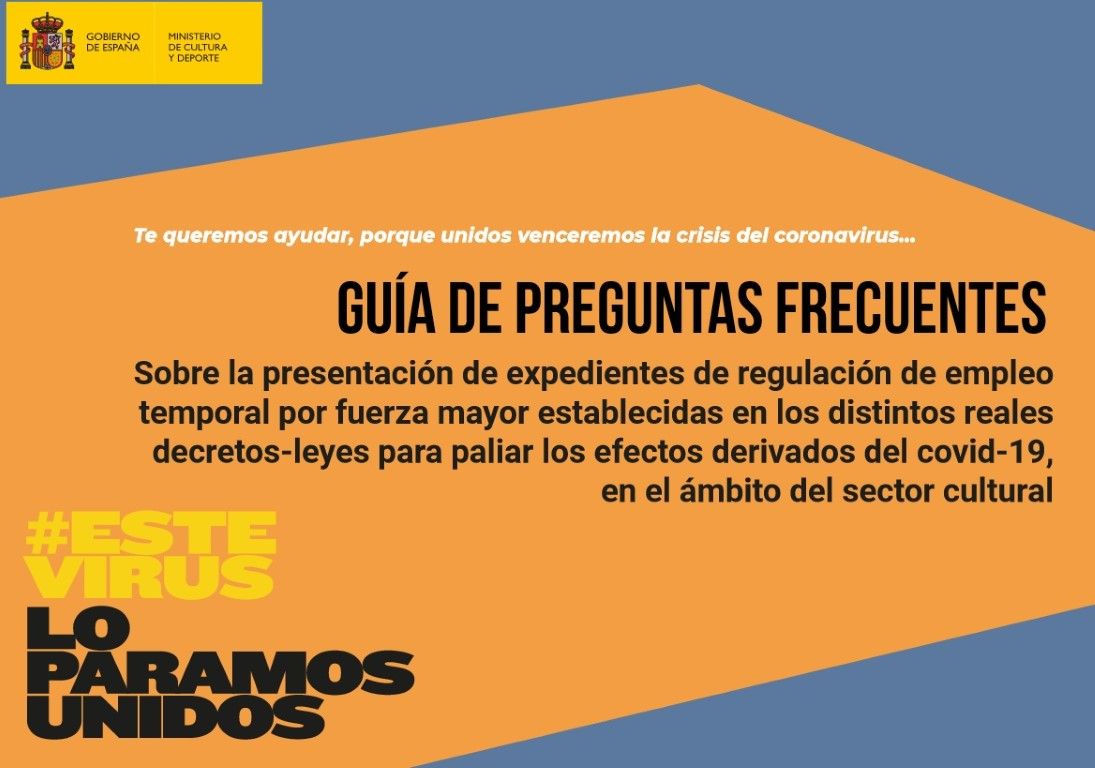 Cultura y Deporte lanza dos guías sobre la prestación extraordinaria para autónomos y ERTE en el ámbito cultural
