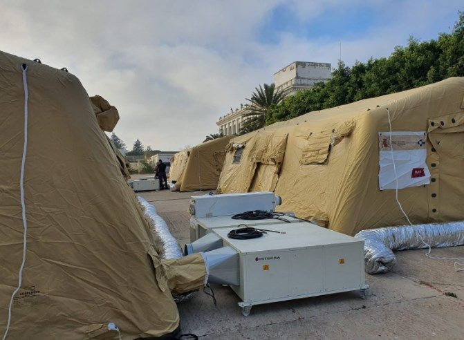 Melilla ya tiene su hospital de campaña como medida de previsión ante el Coronavirus