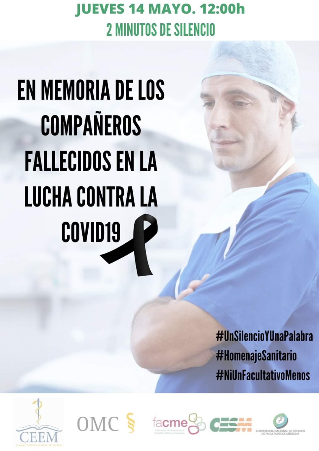 El Sindicato Médico de Ceuta se une al homenaje a los 48 médicos fallecidos por COVID-19 en España