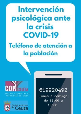 El Colegio de la Psicología de Ceuta habilita una línea telefónica de atención a los ciudadanos