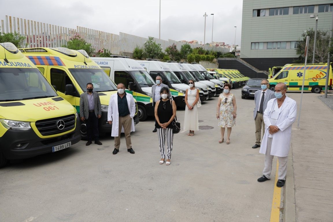 Presentadas los 20 vehículos que componen la nueva flota de ambulancias de Ceuta