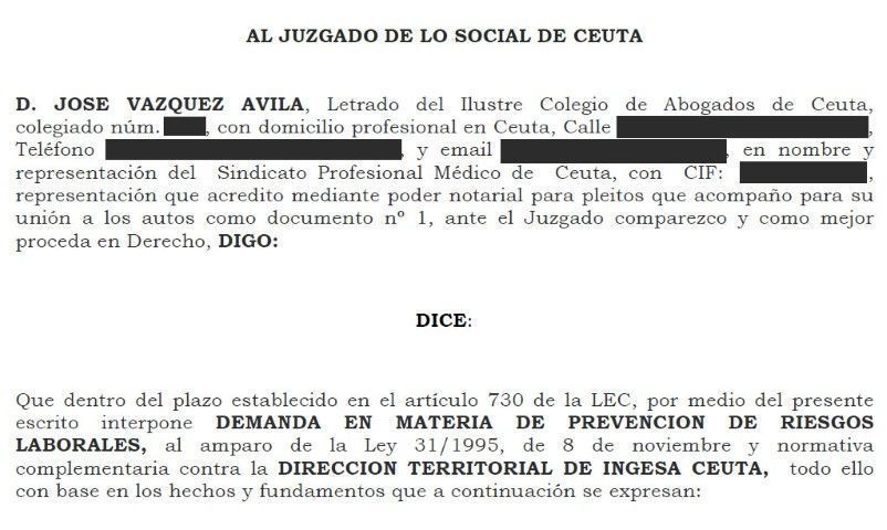 El Sindicato Médico Profesional de Ceuta denuncia al INGESA por carecer de materiales necesarios ante el COVID-19