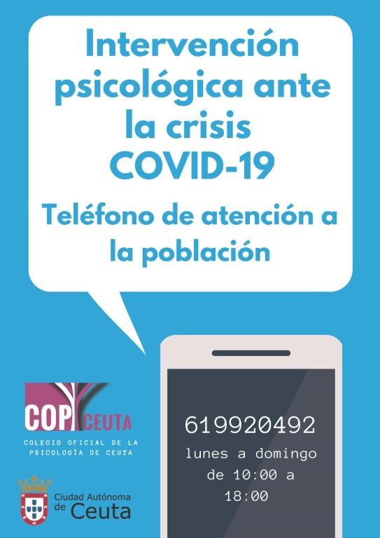 El Colegio de la Psicología de Ceuta pone en marcha un teléfono de atención psicológica