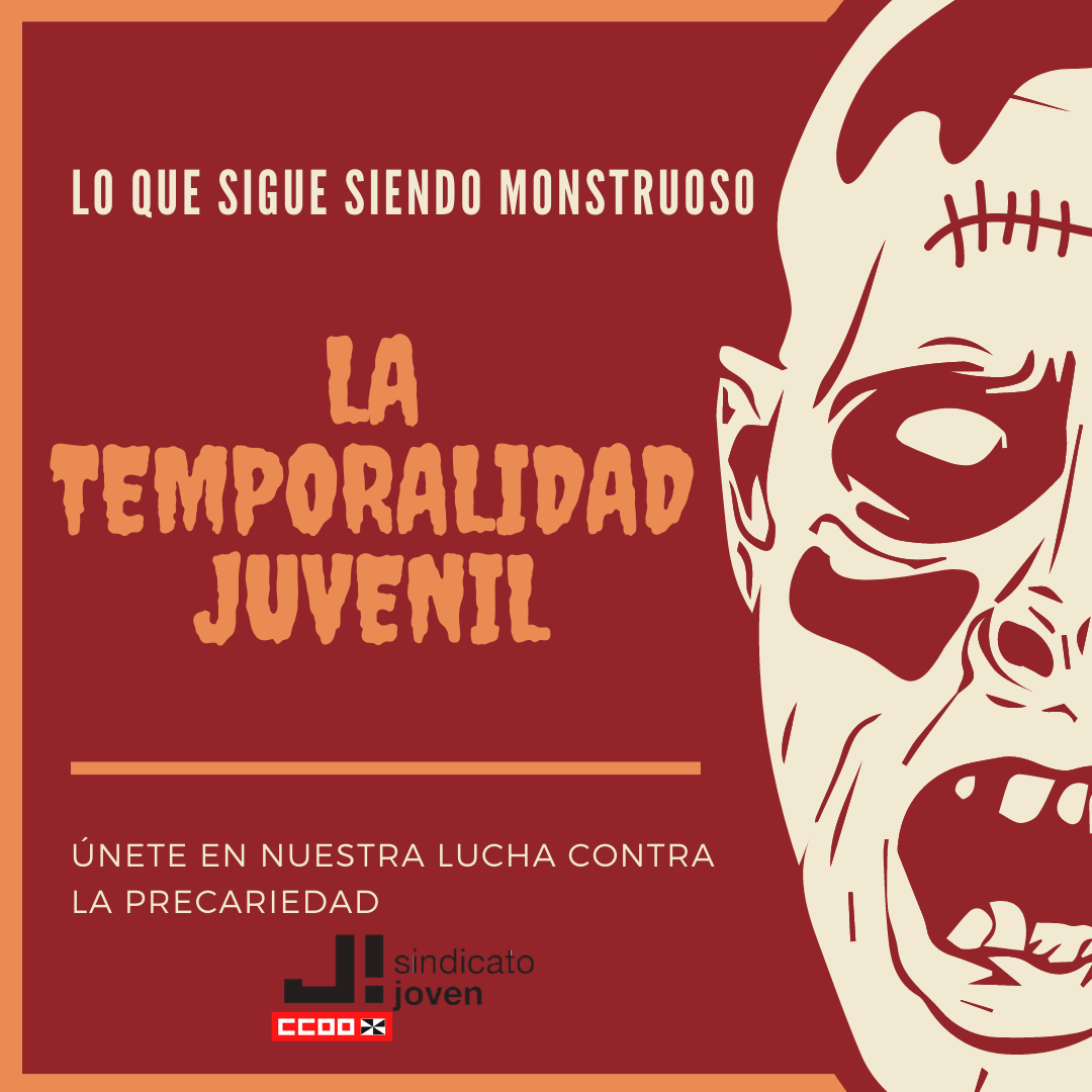 Jóvenes de Comisiones Obreras de Ceuta lanzan el segundo cartel de la campaña “Únete a nuestra lucha contra la precariedad” con la temática de Halloween