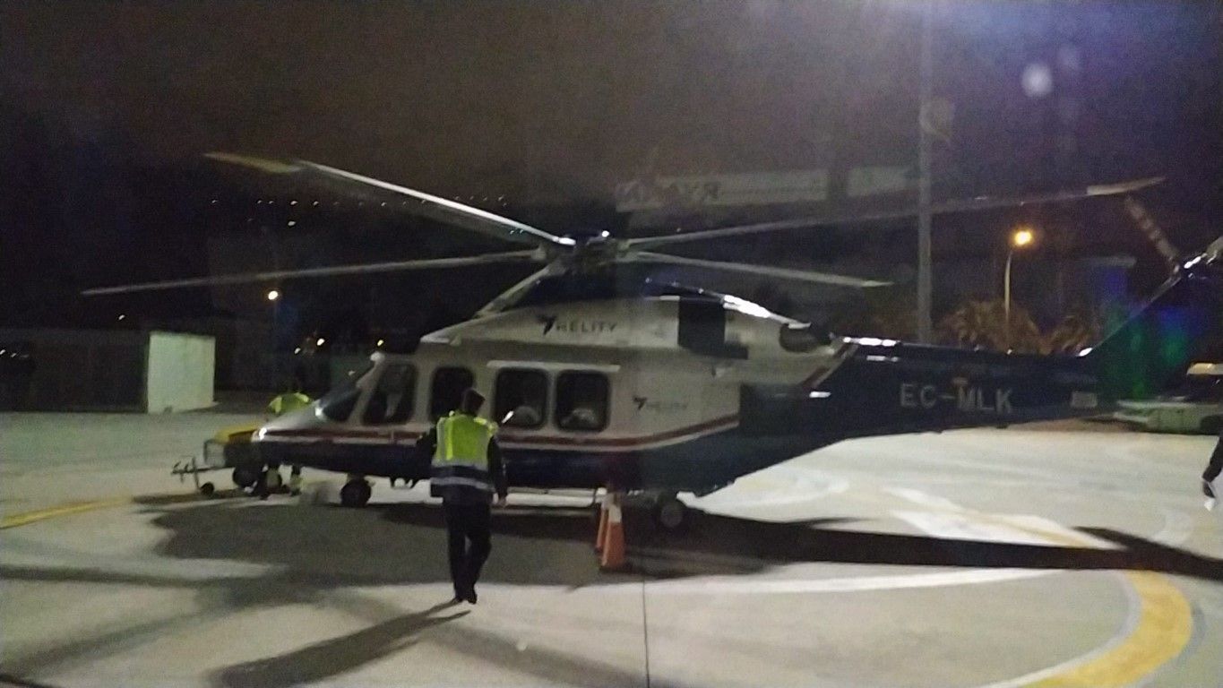 El helicóptero que debía cubrir la línea Málaga – Ceuta sufre una avería y no puede despegar