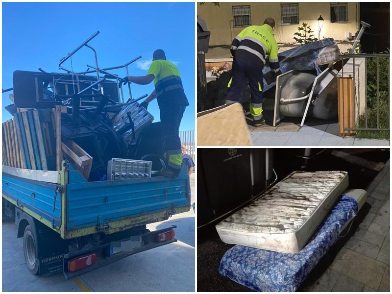 TRACE recoge diariamente más de cinco mil kilos de enseres abandonados