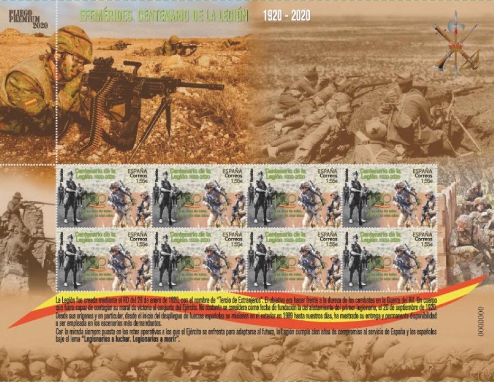 Correos lanzará un sella conmemorativo del Centenario de La Legión