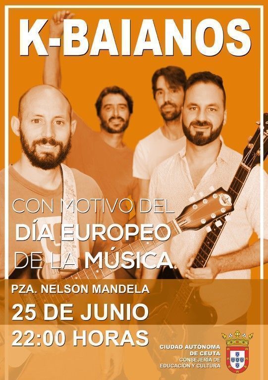 Cultura conmemorará el Día Europeo de la Música con un concierto de ‘K-Baianos’ en la plaza Nelson Mandela         