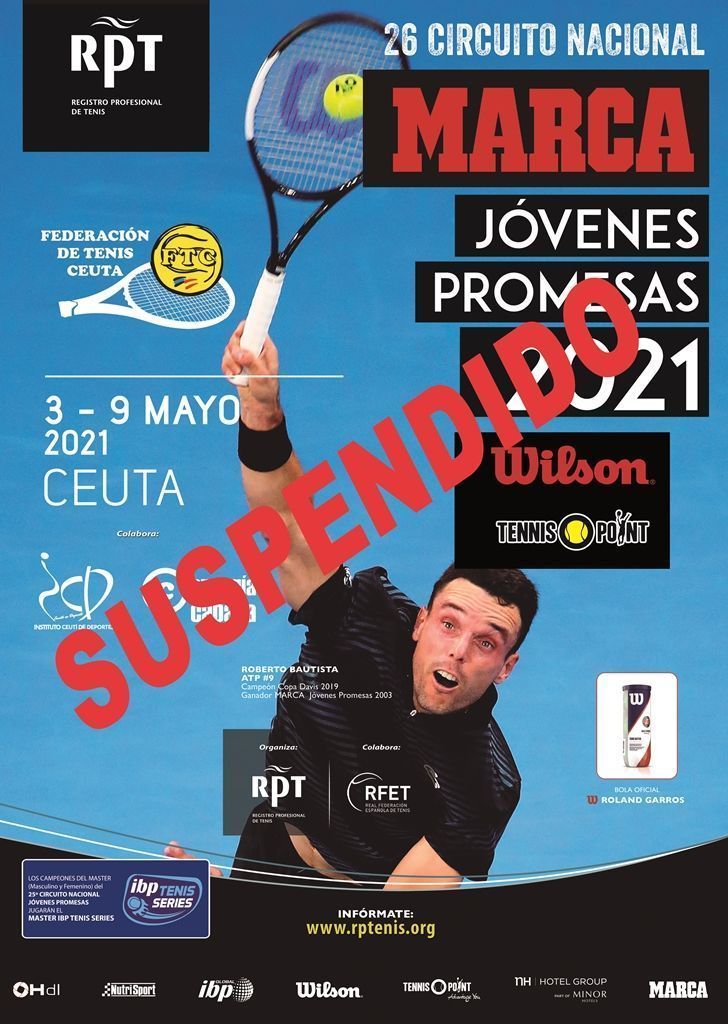 La Federación de Tenis de Ceuta anuncia la suspensión del 'Torneo Marca jóvenes Promesas'