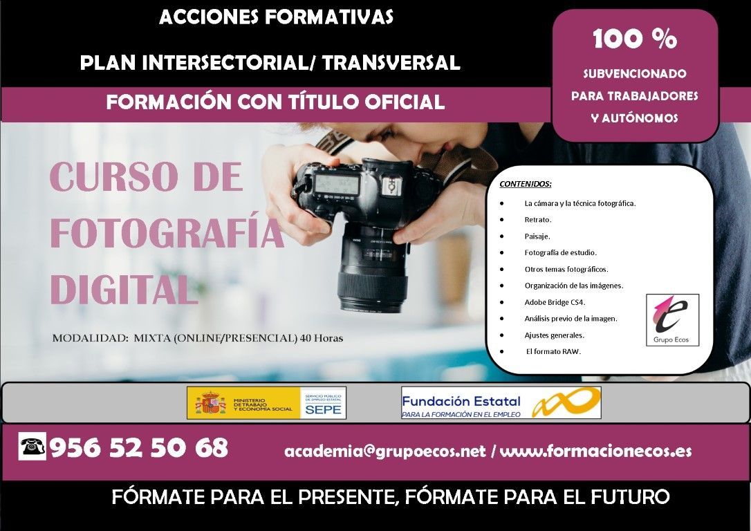 Ponen en marcha dos cursos de fotografía gratuitos y subvencionados para trabajadores