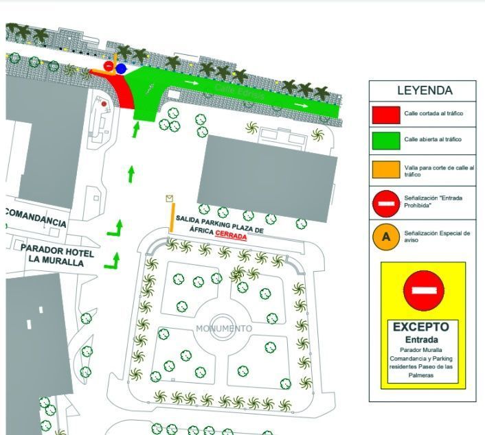 Continúan las obras del Paseo de las Palmeras y la Ciudad anuncia un nuevo corte en la circulación para este miércoles
