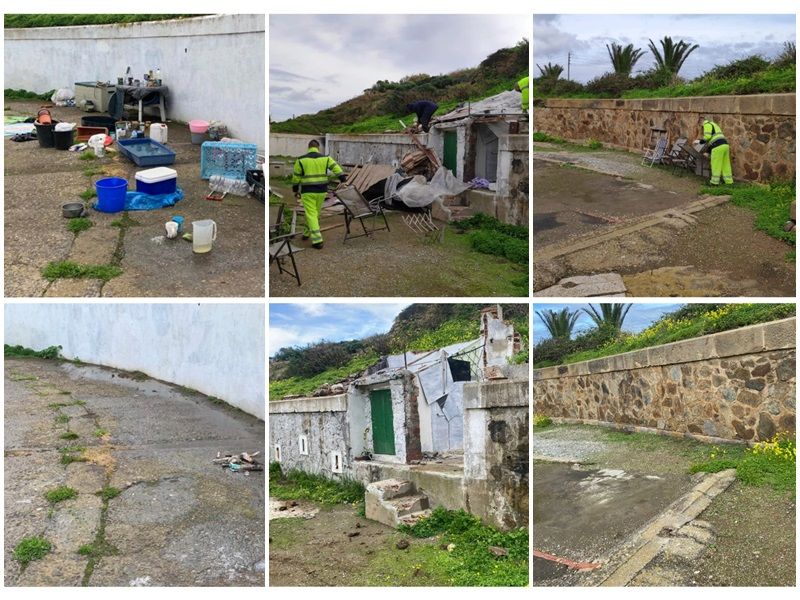 Medio Ambiente limpia el asentamiento desmantelado en Valdeaguas
