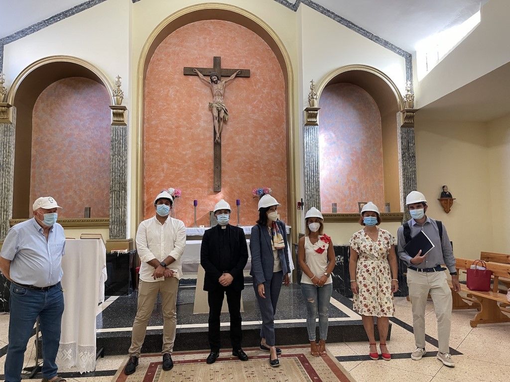 Ciudad y Obispado repasan las obras de rehabilitación de la Iglesia de San Ildefonso y el edificio de la calle Echegaray     
