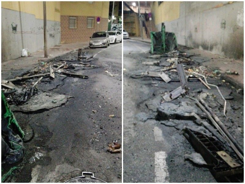 Incendio contenedores El Coso 2