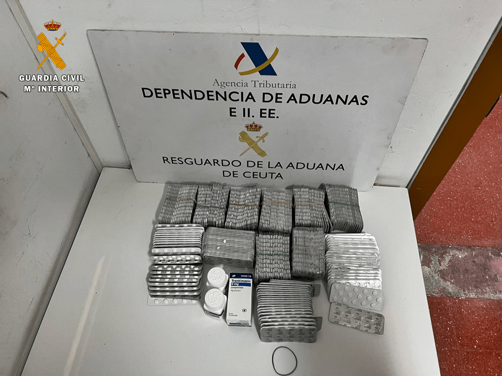 La Guardia Civil interviene más de 7.600 comprimidos de Clonazepan y Alprazolam en Ceuta