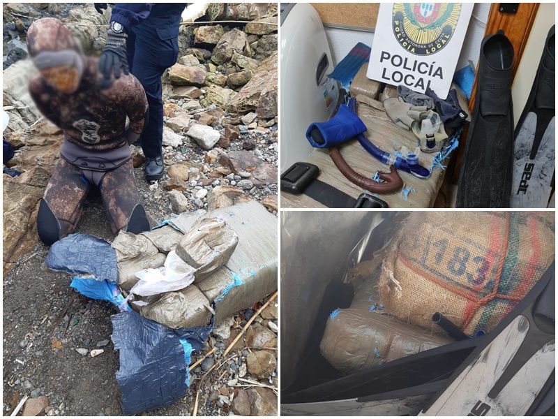 Detenido un marroquí por pasar 106 kilos de hachís a nado