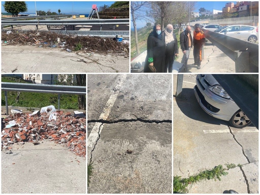 Gutiérrez alerta sobre el riesgo de hundimiento del firme del aparcamiento de la barriada Poblado de Regulares