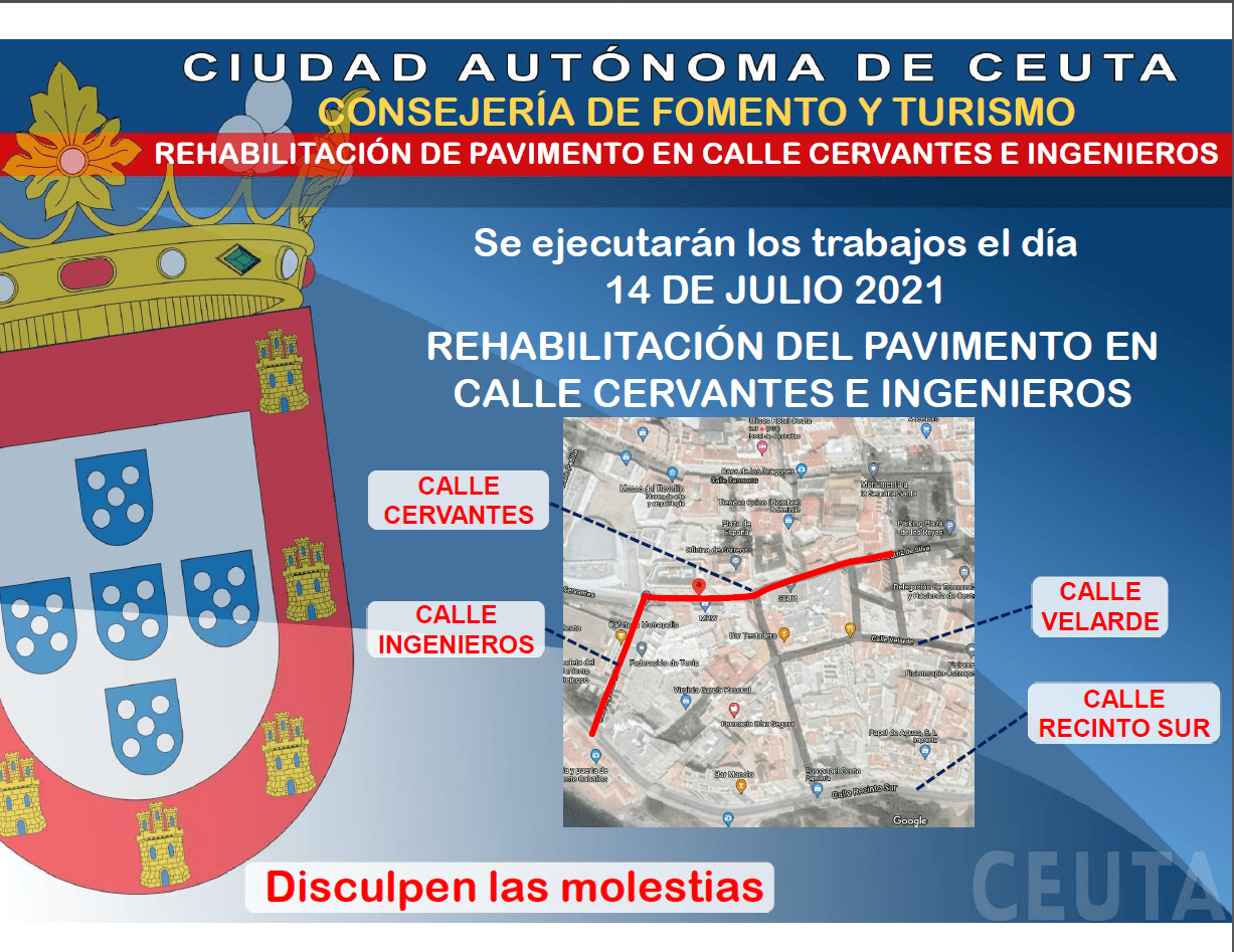 Las calles Cervantes e Ingenieros, las próximas a pavimentar por Fomento