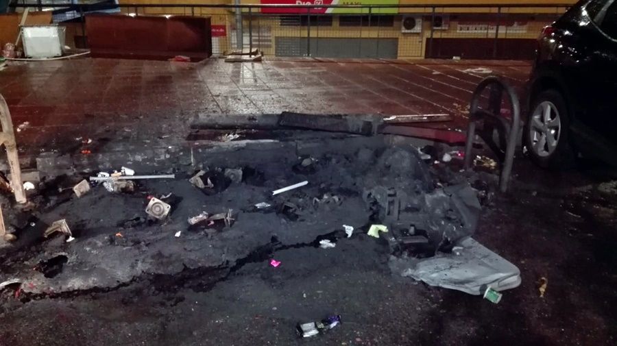 Otro contenedor quemado, ahora en Santos Vilela