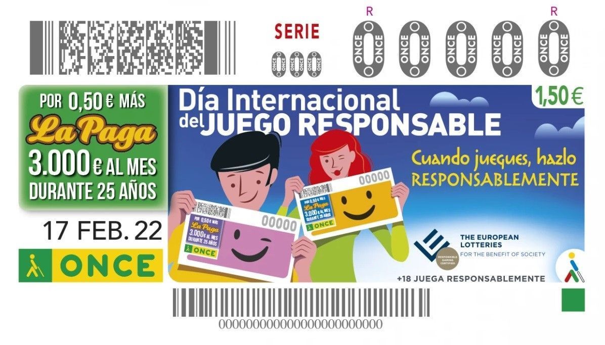 El cupón de la ONCE difunde el Día Internacional del Juego Responsable