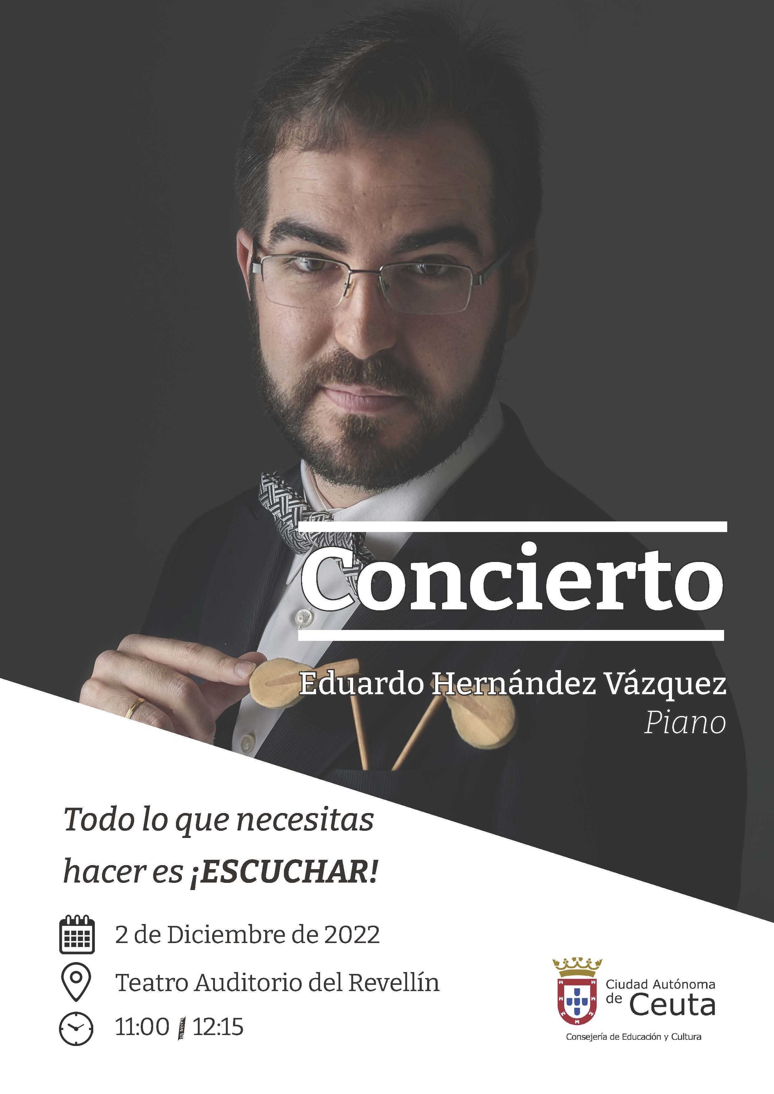 Programan un concierto didáctico a cargo del pianista Eduardo Hernández para 700 escolares