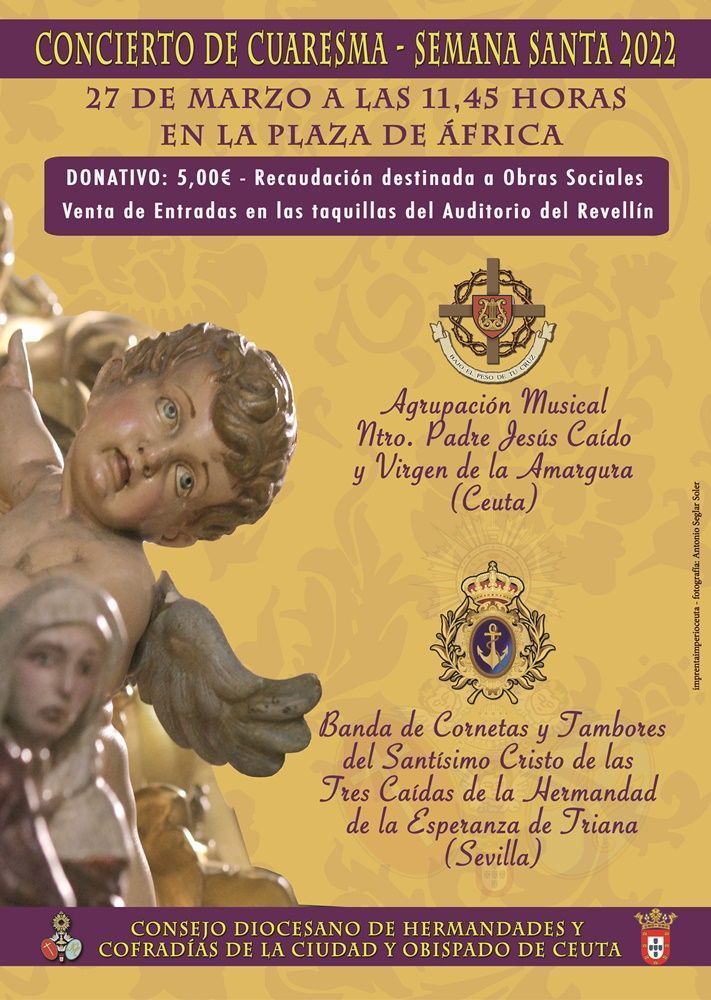 Se ponen a la venta las entradas para el concierto de la Banda del Cristo de las Tres Caídas de Triana