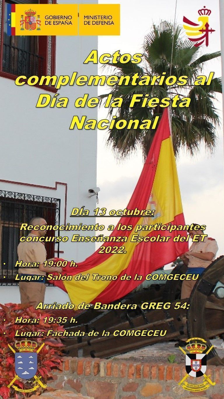 La Comandancia General de Ceuta organiza varios actos con motivo de la Fiesta Nacional